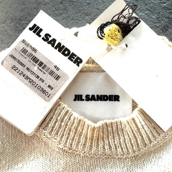 JIL SANDER: Men's Color Block Cotton/Wool Sweater - 46 - Picture 4 of 8